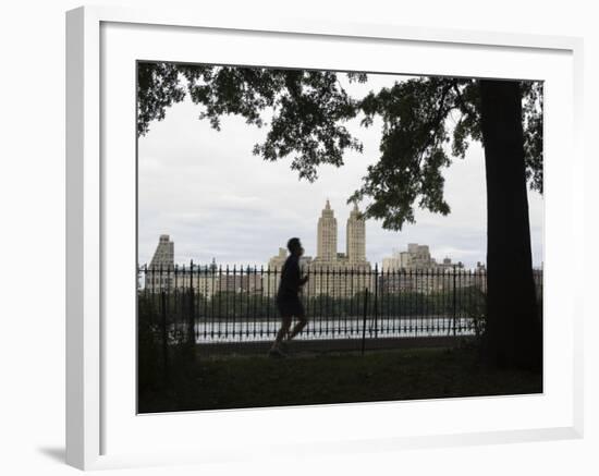 Jogger, Central Park, Manhattan, New York City, New York, USA-Amanda Hall-Framed Photographic Print