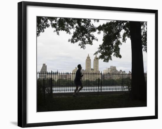 Jogger, Central Park, Manhattan, New York City, New York, USA-Amanda Hall-Framed Photographic Print