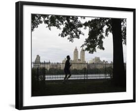 Jogger, Central Park, Manhattan, New York City, New York, USA-Amanda Hall-Framed Photographic Print