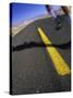 Jogger on Desert Road-Mitch Diamond-Stretched Canvas