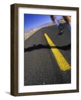 Jogger on Desert Road-Mitch Diamond-Framed Photographic Print