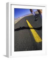 Jogger on Desert Road-Mitch Diamond-Framed Photographic Print