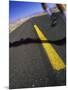 Jogger on Desert Road-Mitch Diamond-Mounted Photographic Print