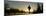 Jogger Silhouetted Against the Rising Sun as He Runs Past the Serpentine Lake in Hyde Park, London-null-Mounted Photographic Print