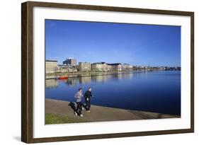 Joggers Along Sortedams So (Sortedams Lake), Copenhagen, Denmark, Scandinavia, Europe-Simon Montgomery-Framed Photographic Print