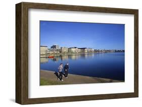 Joggers Along Sortedams So (Sortedams Lake), Copenhagen, Denmark, Scandinavia, Europe-Simon Montgomery-Framed Photographic Print