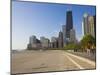 Joggers and Cyclists on Lake Michigan Shore, Oak Street Beach, Chicago, Illinois, USA-Amanda Hall-Mounted Photographic Print