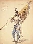 An Officer with a Battalion Colour of a Hungarian Infantry Regiment, 1835-1848, 19Th Century (Water-Johan Baptiste Heinefetter-Giclee Print