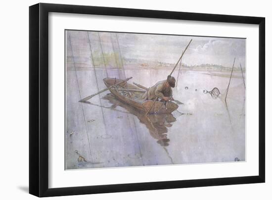 Johan Catching a Fine Pike-Carl Larsson-Framed Giclee Print