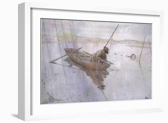 Johan Catching a Fine Pike-Carl Larsson-Framed Giclee Print