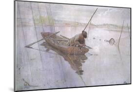 Johan Catching a Fine Pike-Carl Larsson-Mounted Giclee Print