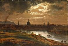 Dresden by Moonlight-Johan Christian Clausen Dahl-Giclee Print