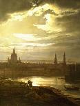 Night in Dresden-Johan Dahl-Mounted Giclee Print