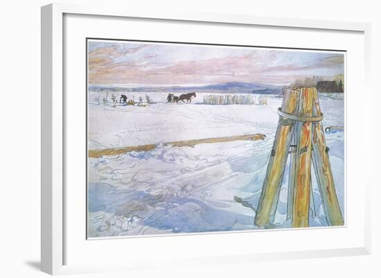 Johan Fetched Brunte (Horse) to Collect Blocks of Ice-Carl Larsson-Framed Giclee Print