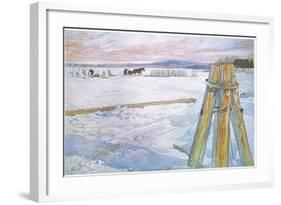 Johan Fetched Brunte (Horse) to Collect Blocks of Ice-Carl Larsson-Framed Giclee Print