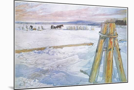 Johan Fetched Brunte (Horse) to Collect Blocks of Ice-Carl Larsson-Mounted Giclee Print