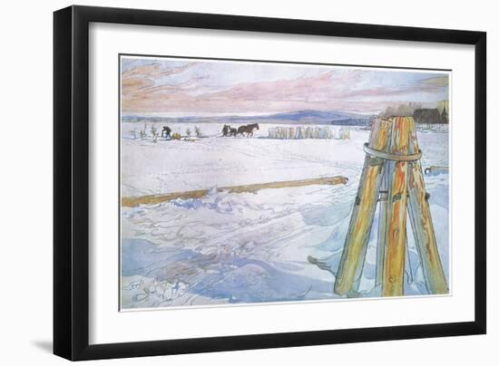 Johan Fetched Brunte (Horse) to Collect Blocks of Ice-Carl Larsson-Framed Giclee Print