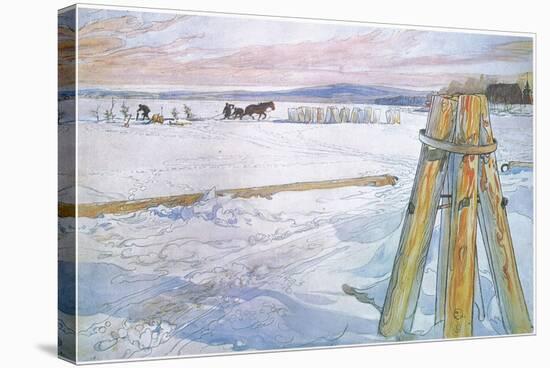 Johan Fetched Brunte (Horse) to Collect Blocks of Ice-Carl Larsson-Stretched Canvas