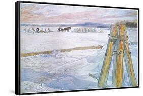 Johan Fetched Brunte (Horse) to Collect Blocks of Ice-Carl Larsson-Framed Stretched Canvas