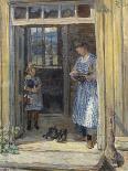 Woman and girl in doorway, 1919-Johan Fredrik Eckersberg-Laminated Giclee Print