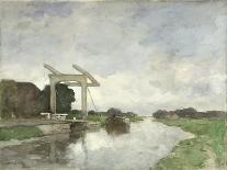 Drawbridge at Noorden-Johan Hendrik Weissenbruch-Framed Art Print