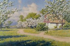 A Wooded Landscape with a Cottage in Spring, 1922-Johan Krouthen-Framed Giclee Print