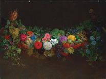 Roses in a Basket Beside a Rose Bush, 1846-Johan Laurentz Jensen-Giclee Print