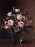 Roses in a Basket Beside a Rose Bush, 1846-Johan Laurentz Jensen-Giclee Print