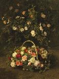 Bouquet of Pink Camellias and Primula on Marble Ledge-Johan Laurentz Jensen-Giclee Print