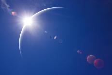 Partial Solar Eclipse with Blue Sky and Lens Flare-Johan Swanepoel-Art Print