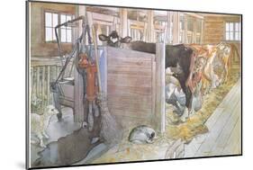 Johana Milking the Cows-Carl Larsson-Mounted Giclee Print