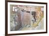 Johana Milking the Cows-Carl Larsson-Framed Giclee Print