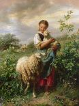 The Young Shepherdess-Johann Baptist Hofner-Stretched Canvas