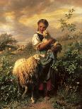 The Young Shepherdess-Johann Baptist Hofner-Framed Art Print