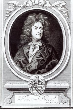 Portrait of Henry Purcell (1659-95), English Composer, Engraved by R. White, 1695 (Engraving)