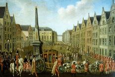 Arrival of Prince Maximilian in Kolhmarkt Square in Bonn in 1784-Johann Franz Rousseau-Framed Stretched Canvas