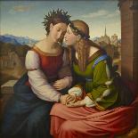 Italia and Germania (Sulamith and Mar), 1828-Johann Friedrich Overbeck-Stretched Canvas