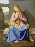 Madonna with Child Seated Against a Wall, 1811-Johann Friedrich Overbeck-Giclee Print