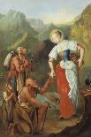 St. Notburga, Distributing Alms to the Poor-Johann Georg Hoettinger-Framed Stretched Canvas