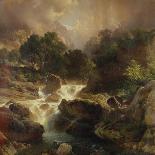 Landscape with Waterfall, 1861-Johann Gottfried Steffan-Giclee Print