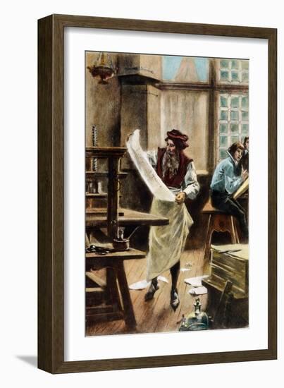 Johann Gutenberg-Jean Leon Gerome Ferris-Framed Giclee Print