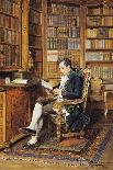 Library Scene, Late 19Th Century (Oil on Panel)-Johann Hamza-Giclee Print