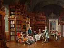 Library Scene, Late 19Th Century (Oil on Panel)-Johann Hamza-Giclee Print
