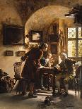 Library Scene, Late 19Th Century (Oil on Panel)-Johann Hamza-Giclee Print