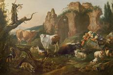 Roman Landscape with Cattle and Shepherds, 1676-Johann Heinrich Roos-Mounted Giclee Print