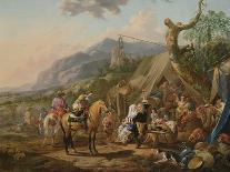 Military Commander at a Mountain Encampment with Merrymakers-Johann Heinrich Roos-Giclee Print