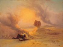 A Caravan Caught in the Sinum Wind, 1849-Johann Jakob Frey-Stretched Canvas