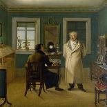 Goethe Dictating to His Clerk John, 1834-Johann Joseph Schmeller-Framed Stretched Canvas