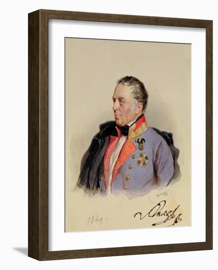 Johann Joseph Wenzel, Count Radetzky-Josef Nikolaus Kriehuber-Framed Giclee Print