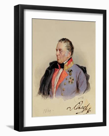 Johann Joseph Wenzel, Count Radetzky-Josef Nikolaus Kriehuber-Framed Giclee Print